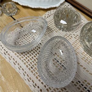 Fostoria for Avon Crystal Clear Glass Egg-Shaped Trinket Dish - Clear